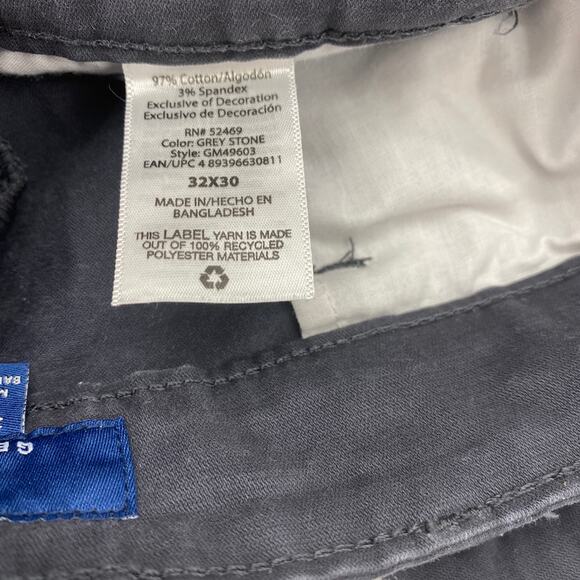 GEORGE Grey Contrast Ribbon Stretch Straight Leg Pants Mens Size 32 Casual - Picture 3 of 6